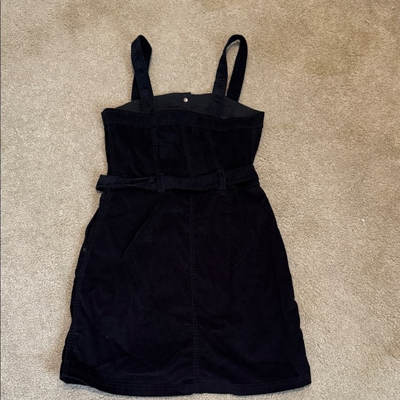 Abercrombie & Fitch Black Velvety Mini Dress with Button Detail - Picture 5 of 7